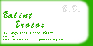 balint drotos business card